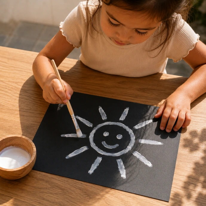 Little girl painting